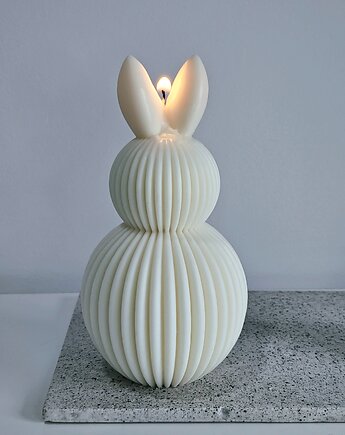 Świeca sojowa dekoracyjna Zając ryflowany XL, Malvhome