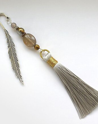 Agat szary hematyt elegancka zakładka, KEIT