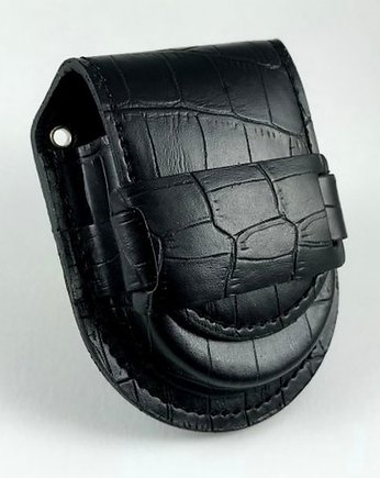 SKÓRZANA Sakiewka na zegarek - szlufka (Czarna), DROBINY CZASU