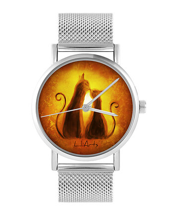 Zegarek - Kotki - bransoleta mesh, yenoo