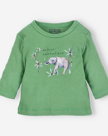 Zielona bluzka niemowlęca SAFARI ADVENTURE z bawełny organicznej dla chłopca, Nini