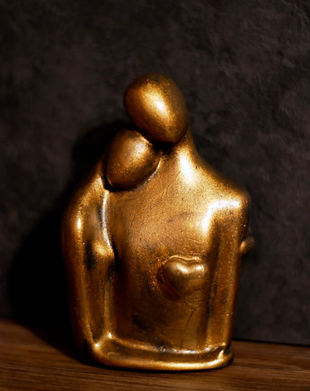 Rzeźba z gipsu, Jesteś Moim Skarbem, ogniste złoto, wys. 12,3 cm, JBJart Justyna Jaszke