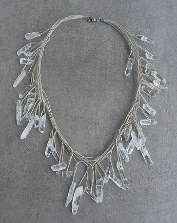 Kryształ  górski sople Komplet biżuterii, galeria nuit