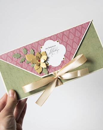 Świąteczny folder na pieniądze kartę prezentową kartka, Papiernik