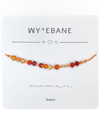 Bransoletka WYJEBANE - Awenturyn pomarańczowy - Morse