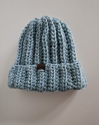 Czapka wełniana w kolorze akwamaryna