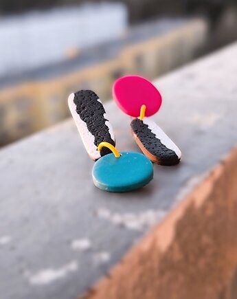 Zabawne kolczyki I KROPKA zebra, sploteka