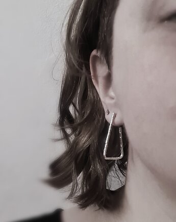 Kolczyki TRIADA srebro sztyfty fakturowane, COCONUT