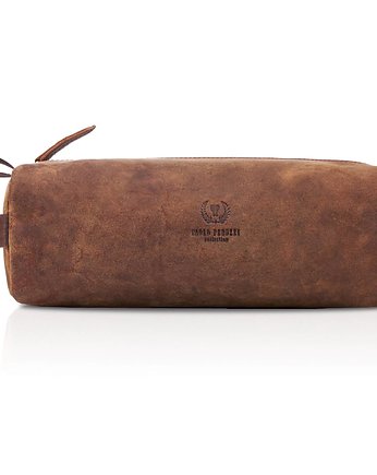 SKÓRZANA KOSMETYCZKA VINTAGE PAOLO PERUZZI T-52-BR, Paolo Peruzzi