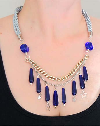 Naszyjnik - Night Star - sznurki, łańcuszek, yenoo