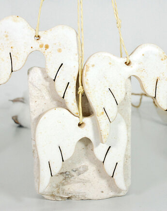Ceramiczne skrzydła anioła - ozdoby świąteczne, 10FingersArt