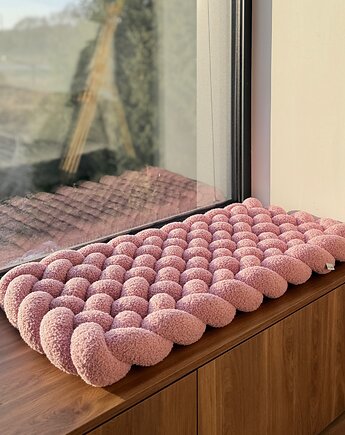 Pleciona mata podłogowa - boucle różowa, SPARROW