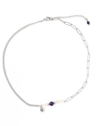 Bestseller! Naszyjnik z Cytrynem i Nocą Kairu Srebrna stal szlachetna, Kulka Bransoletki