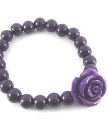 Bransoletka  z różą, Silver Violet
