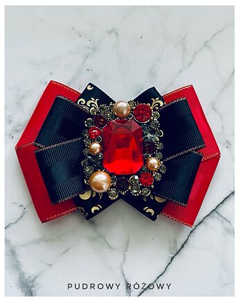 Brosza z ozdobą w stylu glamour Kryształ z perłami NEW, Pudrowy Różowy