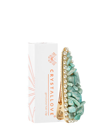 CRYSTALLOVE Spinka do włosów z amazonitem, CRYSTALLOVE