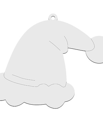 Czapka Mikołaja Krasnala Grawerowana Dekoracja Zawieszka Drewniana 10szt, smxdsgn