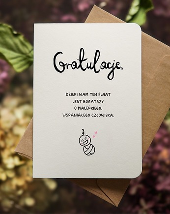 Kartka na narodziny dziecka, gratulacje dla młodych rodziców, Pracownia Faramuszka