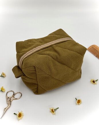 Kosmetyczka kostka Wafelek khaki, wu handmade
