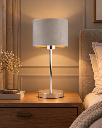 Elegancka lampa stołowa do salonu NICEA VELUR z welurowym abażurem, LYSNE