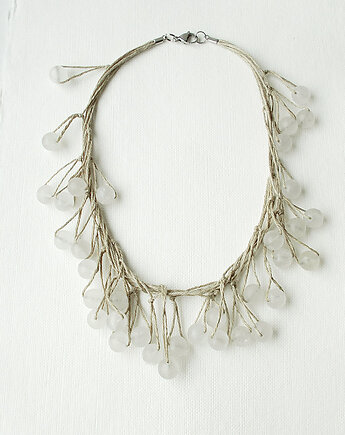 Szara biel Naszyjnik lniany, galeria nuit