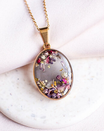 Wisiorek z kompozycją kwiatową, nature gift