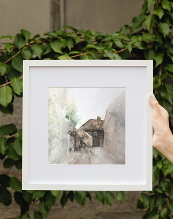 WYPRZEDAŻ SZTUKI! Akwarela Norwegia oryginalny obraz 300g 21x30 cm, Kwitnace