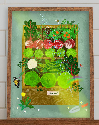 Skrzynka ogrodowa - plakat A3 fine art, minimalmill