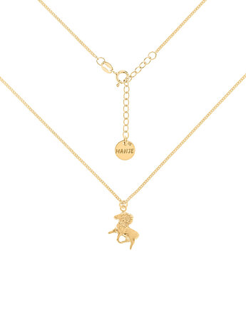 Pozłacany choker pancerka ze znakiem zodiaku Baran, MANJE