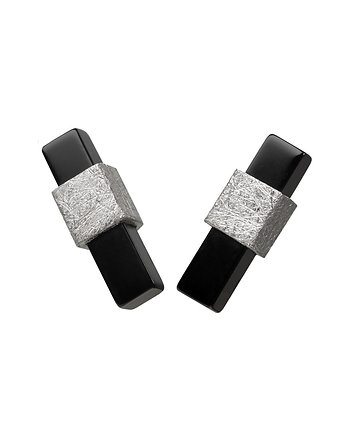 Kolczyki srebrne/SILVER/ONYX, Daria Siwiak Jewellery