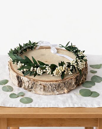 Wianek na głowę zieleń i krem, Łąka