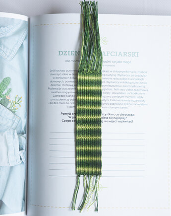 Ręcznie tkana zakładka do książki w odcieniach zieleni, Natela Weawes