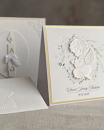 Kartka na chrzest z pudełkiem i kopertą, C63, Anna Art and Crafts