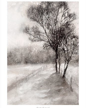 Zimowy pejzaż, print 30x40 cm, Margo Hupert