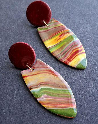 Kolczyki bordo zielenie no1, Motywator Eweliny