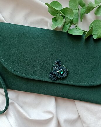 Kopertówka na wesele zielona haftowana, Soutacheria