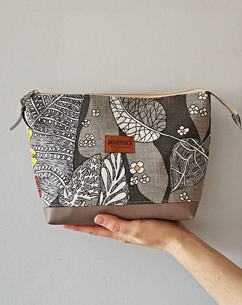 Kosmetyczka podróżna XL pojemna lniana vintage, Bohothica