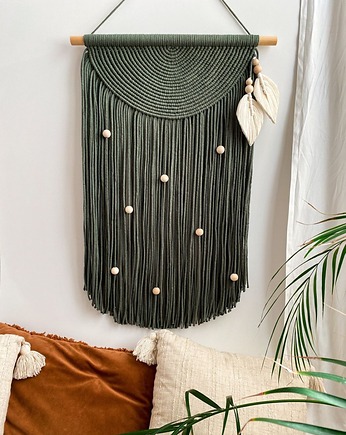 Makrama z drewnianymi koralikami/boho, Zaplątana W Sznurki