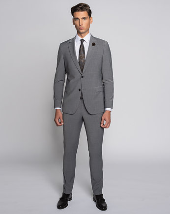 Marynarka męska do zestawu saluzzo szary slim fit, BORGIO