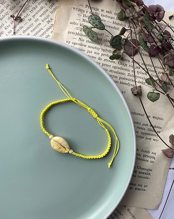 Bransoletka z muszlą pleciona, Panji Handmade