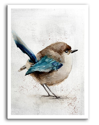 Obraz na płótnie -AKWARELOWY PTASZEK  40x60cm, NOWdeco