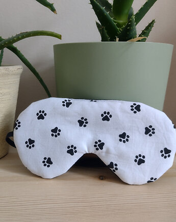 Regulowana opaska na oczy do spania, wzór w łapki, BalticBags