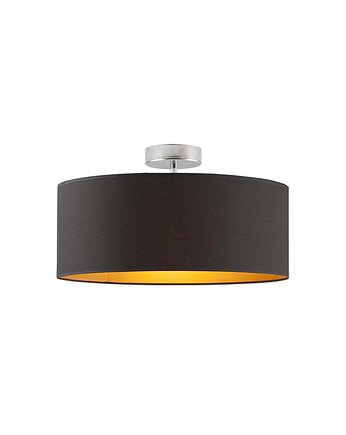 Czarna lampa sufitowa z abażurem w stylu glamour WENECJA GOLD fi - 40 cm, LYSNE
