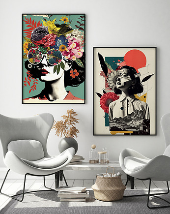 Zestaw plakatów - kolaż kobieta v2, HOG STUDIO