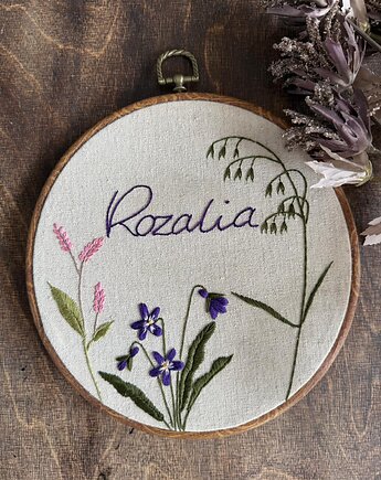 Ręcznie haftowany obrazek imienny, ReinerArt