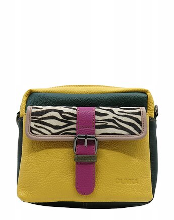 Torebka listonoszka unikatowa skórzana skóra naturalna pojemna OLIVKA, Olivka Warsaw