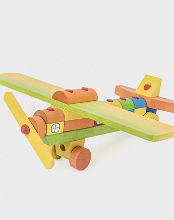 Samolot z tęczowych klocków + personalizacja, OSOBY - Prezent dla dwulatka