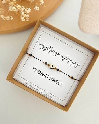 Bransoletka z dedykacją na DZIEŃ BABCI, LEI handmade