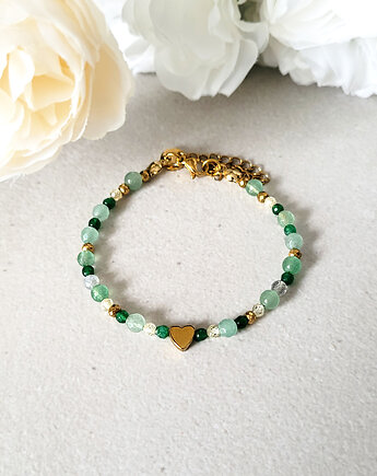 Elegancka bransoletka z Awenturynem i serduszkiem, Seylla pracownia