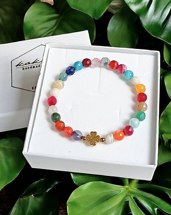 PROMOCJA : czterolistna koniczynka i agat multicolor, kaktusia